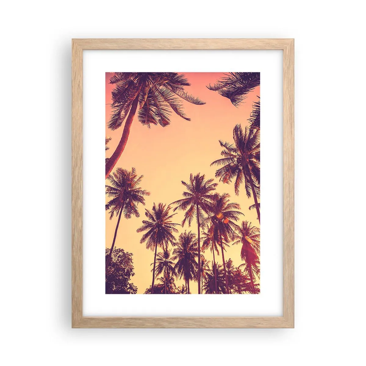 Poszter világos tölgy keretben - Trópusi variáció - 30x40 cm
