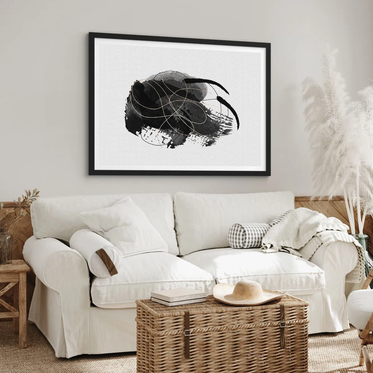 Poszter fehér keretben - Feketéből készült - 100x70 cm