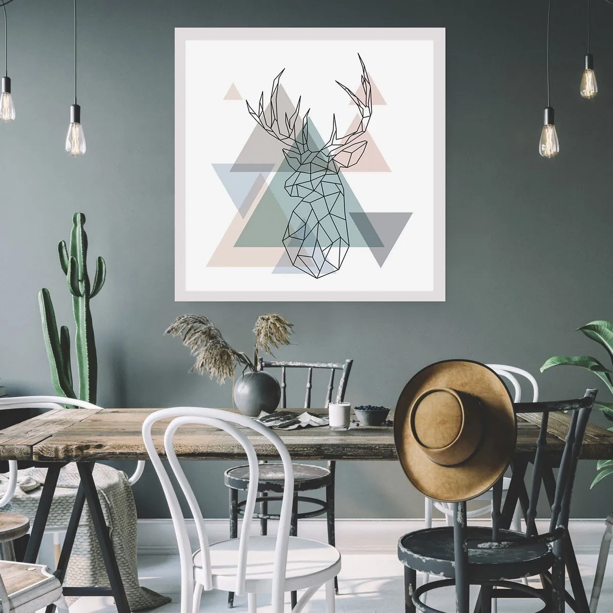Poszter - Egy geometrikus erdőben - 40x40 cm