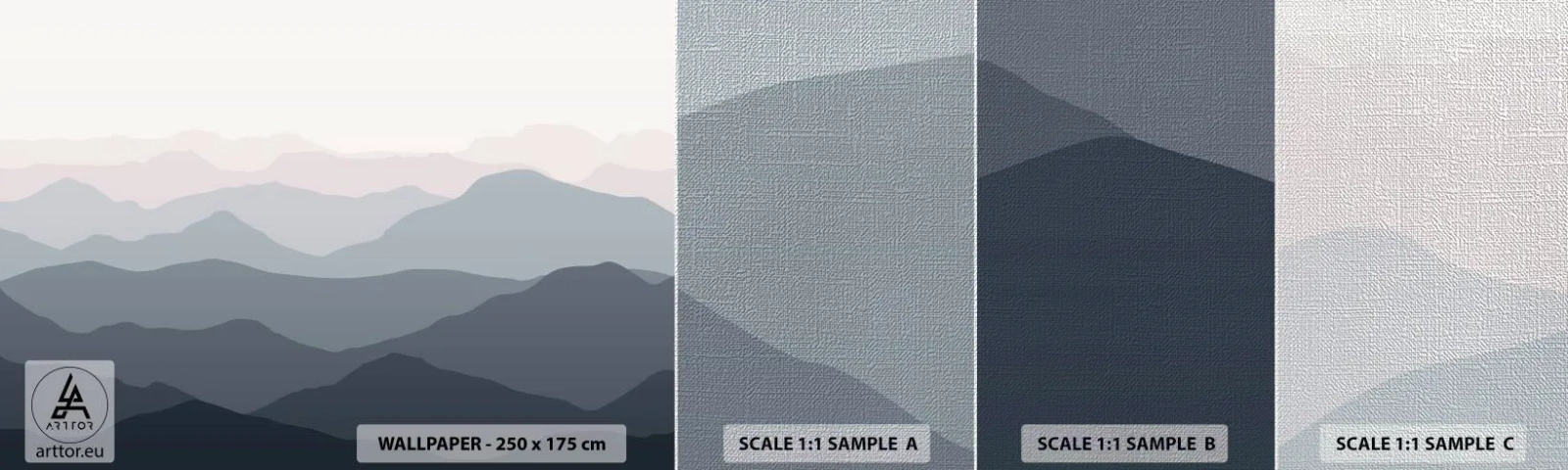 Fotótapéta Minta Premium Canvas - A hegyek hullámai - Absztrakció, Grafika, Hegyek - 100x30 cm