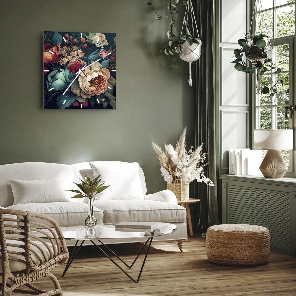 Falióra, Óra - 19. századi báj - 30x30 cm