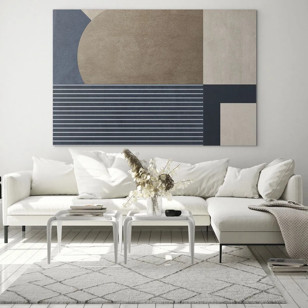 Üveg kép - Az egyszerűség és a kerekség kompozíciója - 70x50 cm