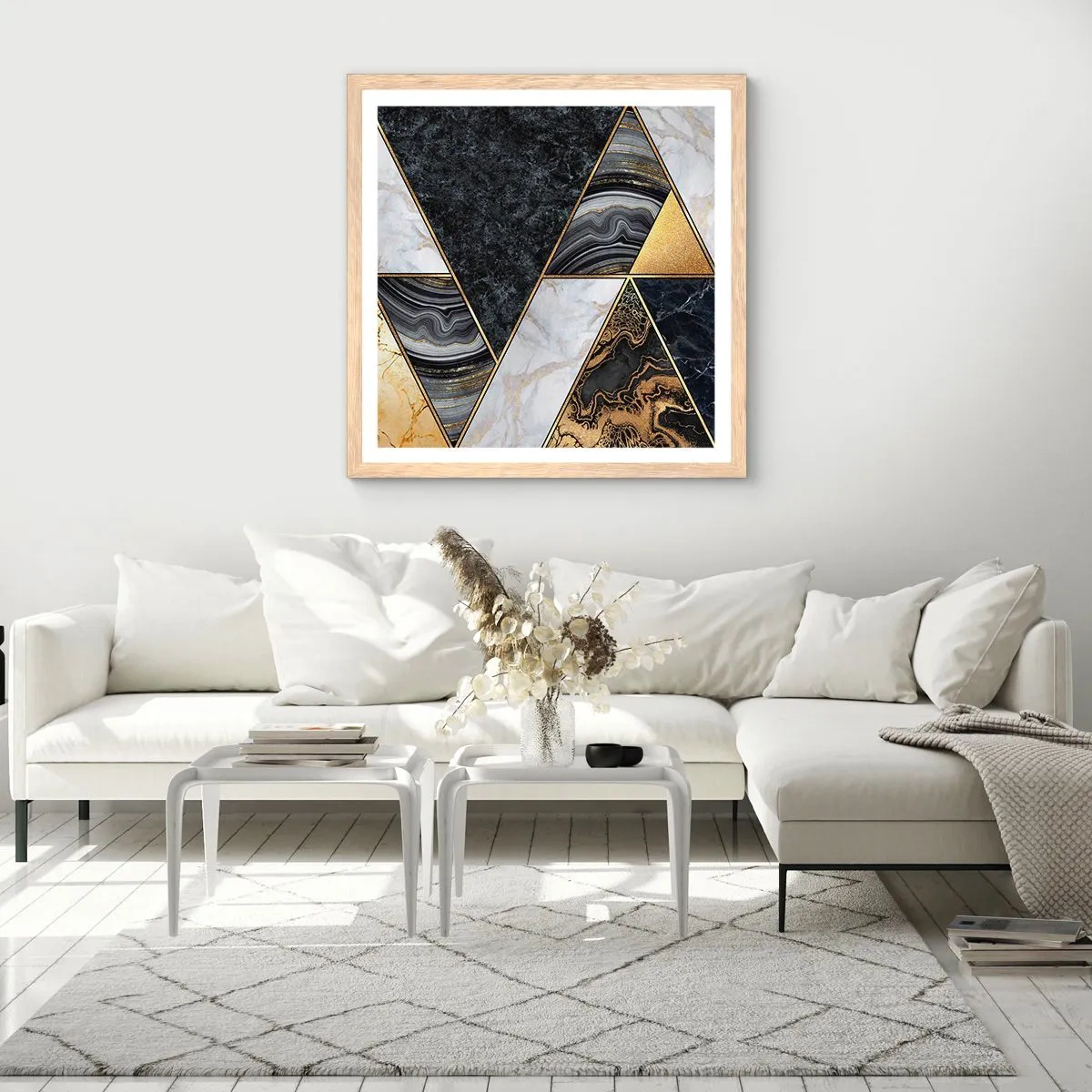 Poszter világos tölgy keretben - Kőről kőre - 60x60 cm