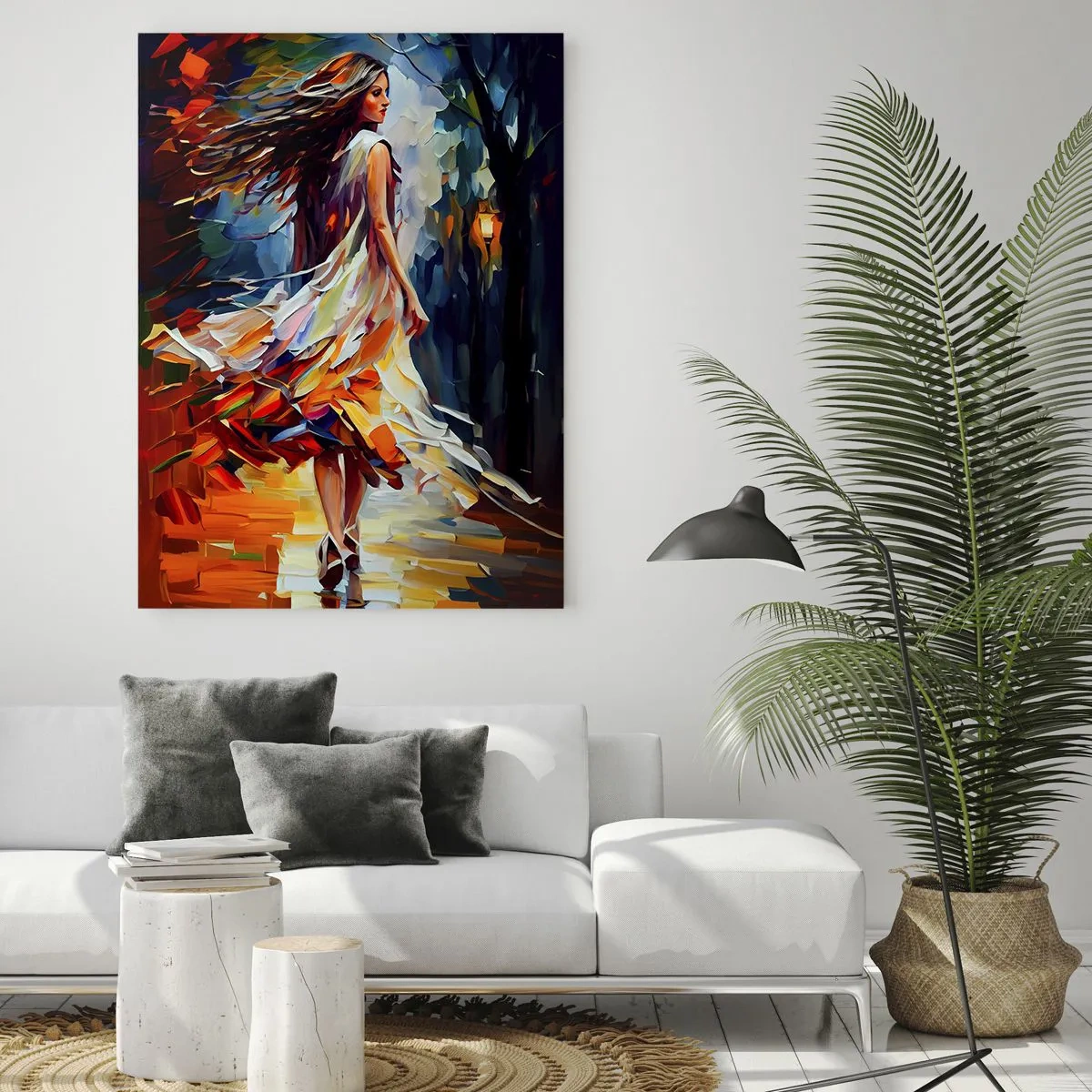 Üveg kép - Őszi lány - 80x120 cm