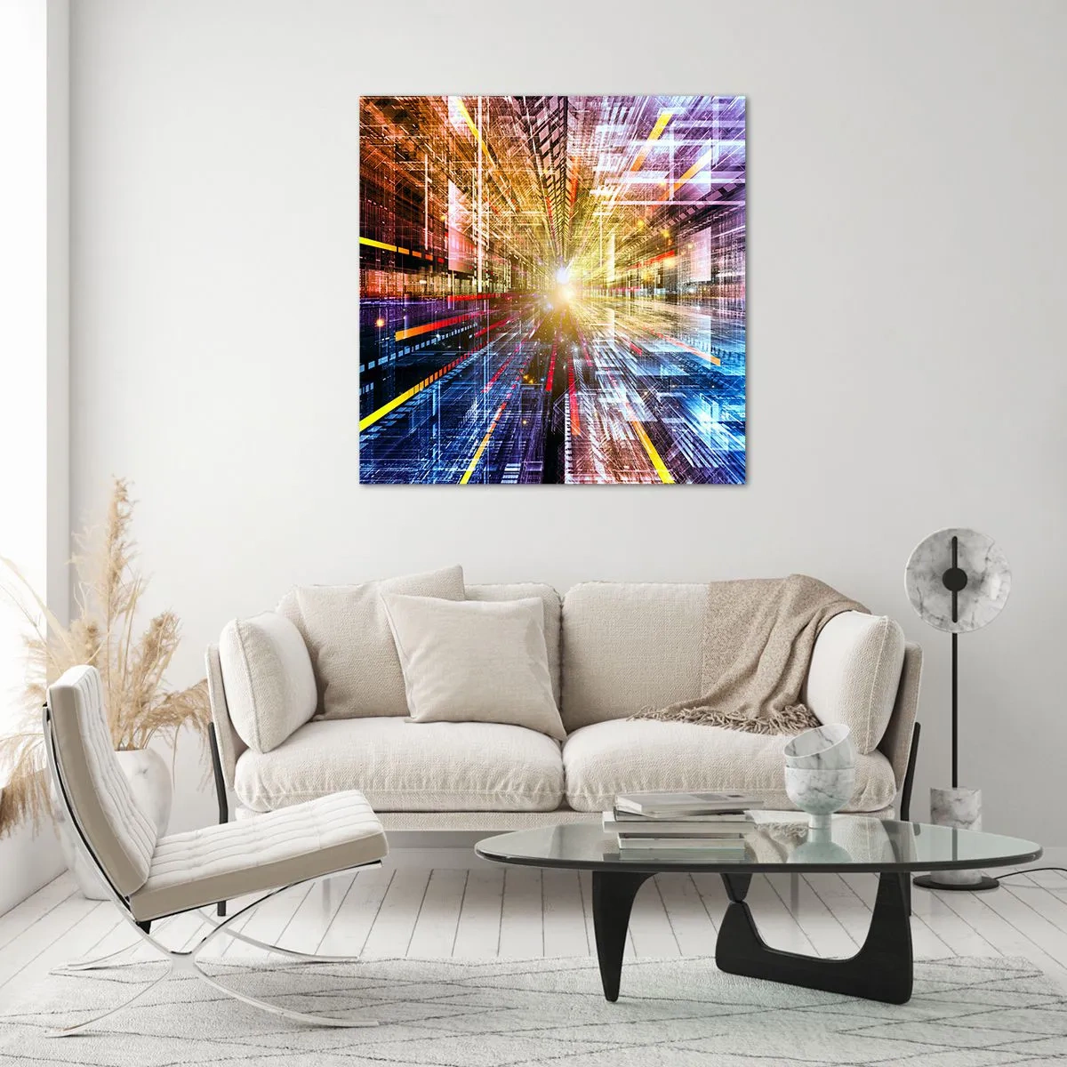 Üveg kép - Fényes folyosó - 40x40 cm