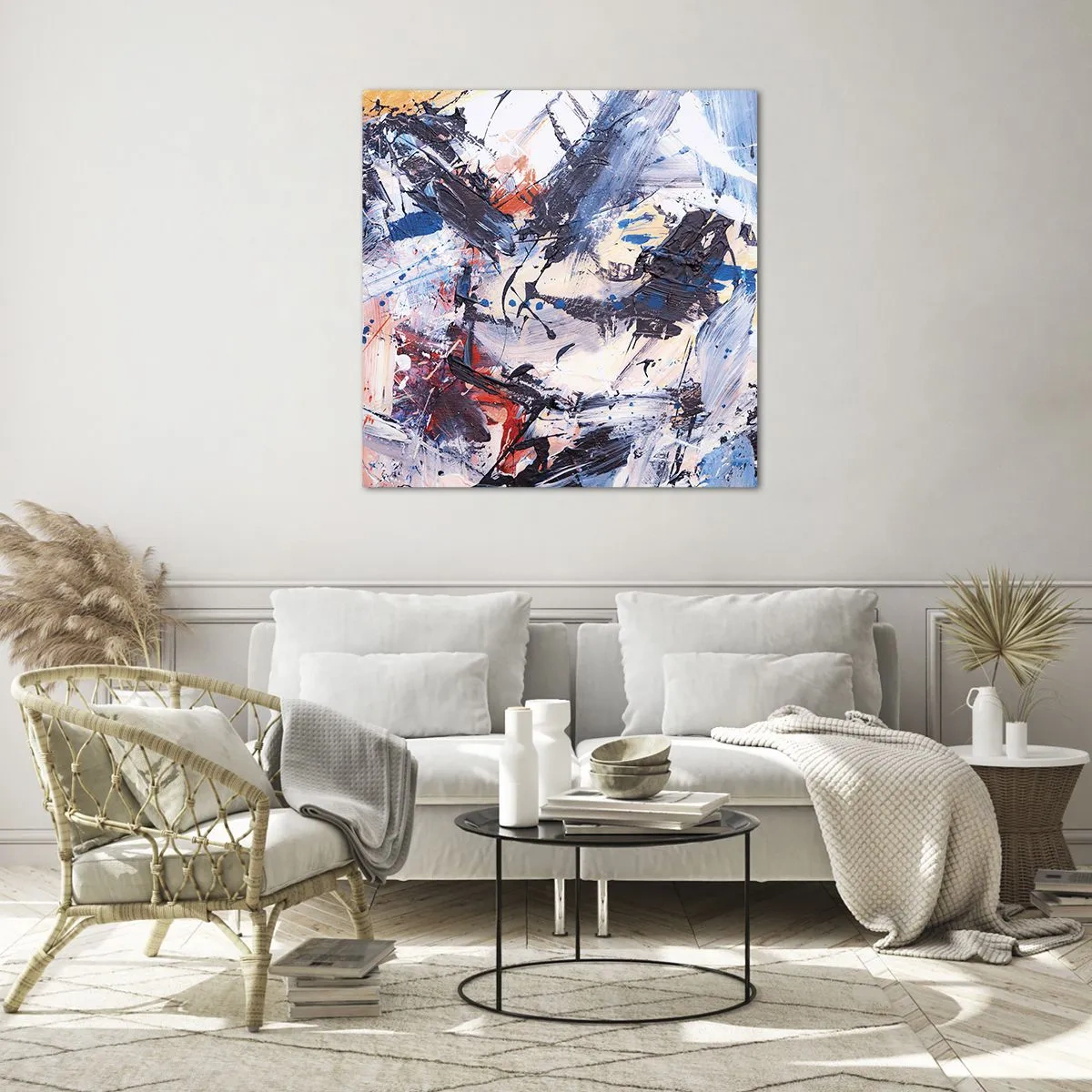 Üveg kép - Őrült absztrakt tánc - 40x40 cm