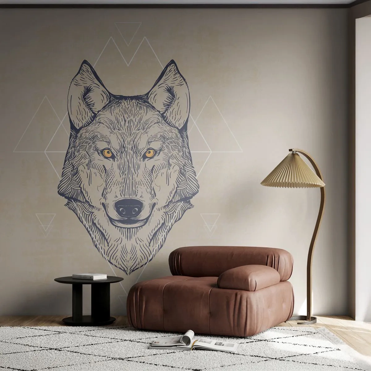 Fotótapéta Premium Sand - Átható tekintetű alfa - Állatok, Kutya, Huskyk - 200x140 cm