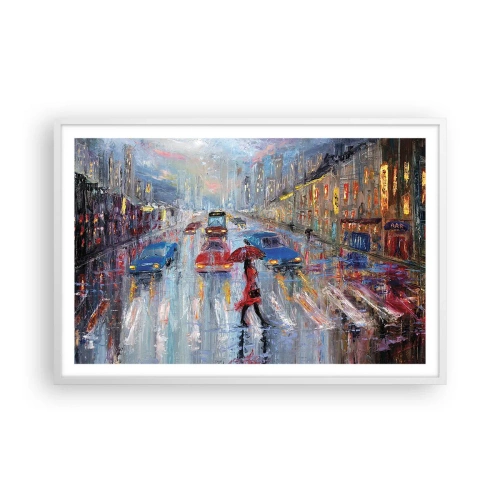 Poszter fekete keretben - Esős délután a városban - 91x61 cm