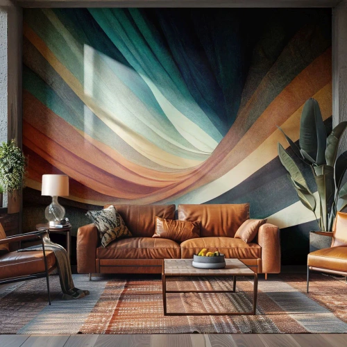 Fotótapéta Premium Canvas - Színekből szőtt - Darab, Absztrakció, Vonalak - 350x256 cm