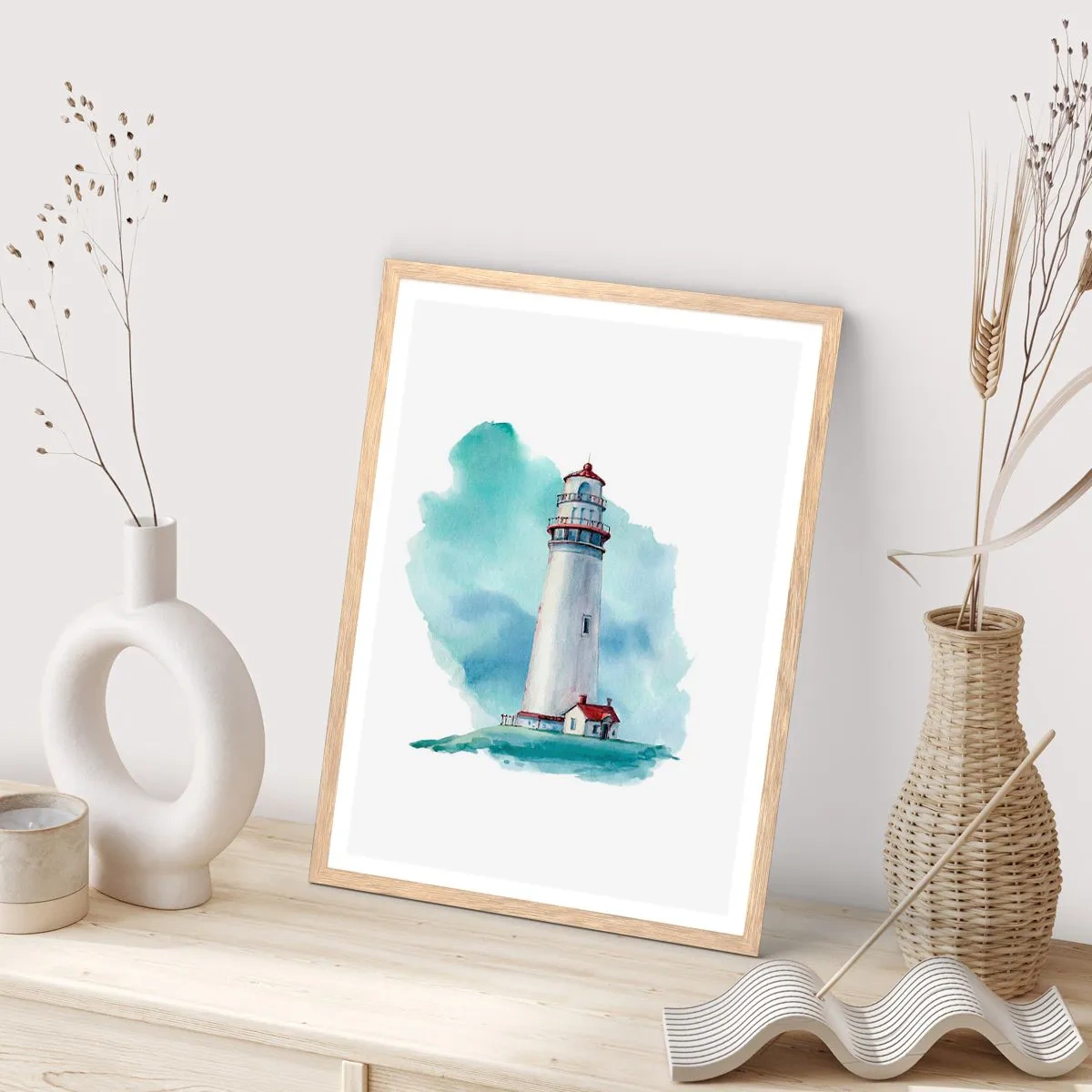 Poszter világos tölgy keretben - A kék szelíd húga - 50x70 cm