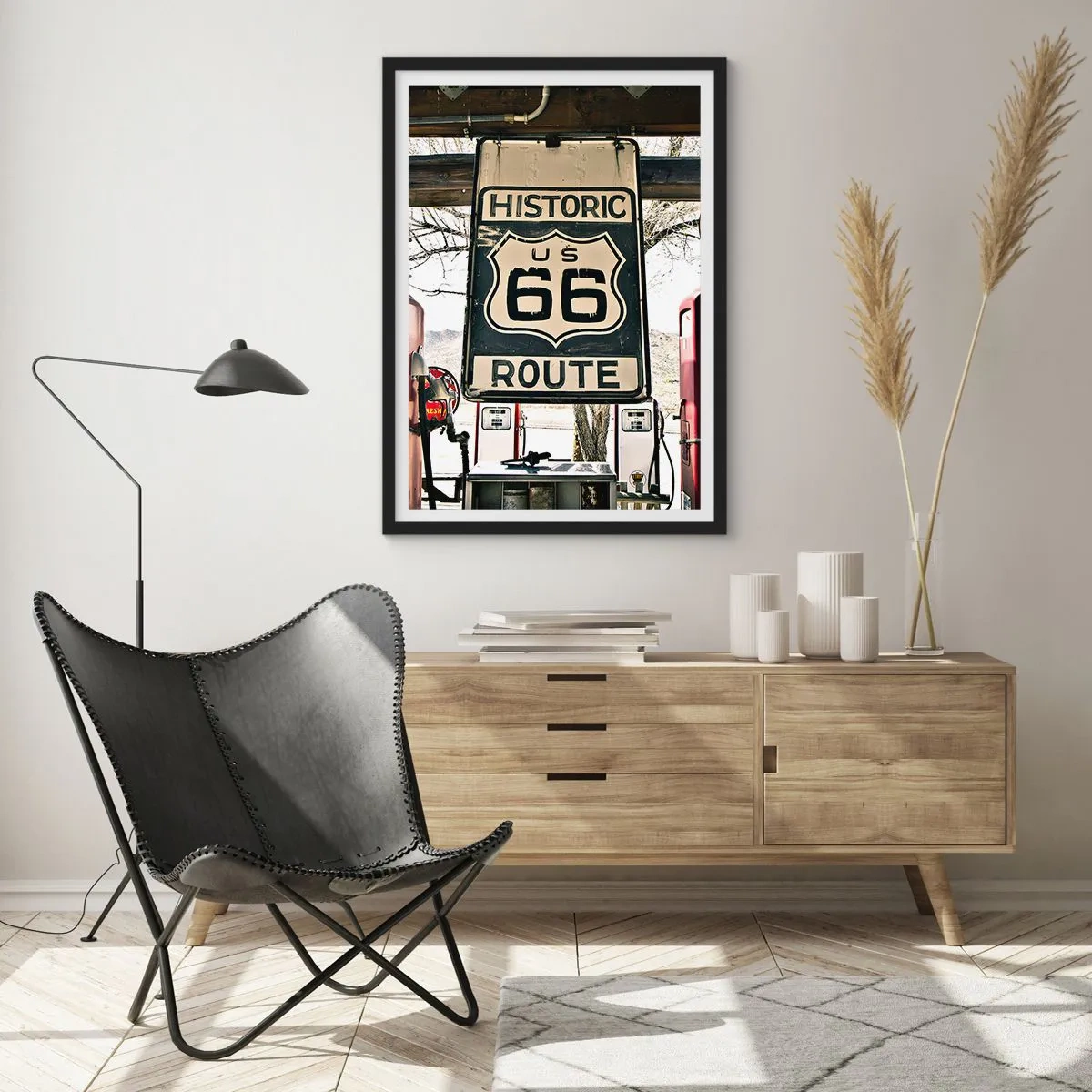 Poszter fehér keretben - Amerikai retro utazás - 50x70 cm