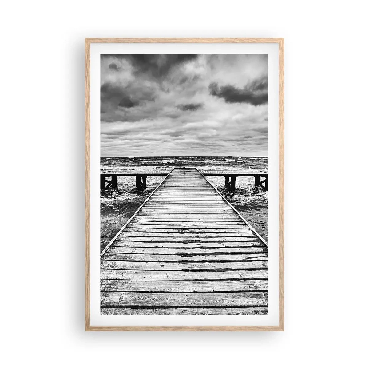 Poszter világos tölgy keretben - Várom, hogy elűzze a szél... - 61x91 cm