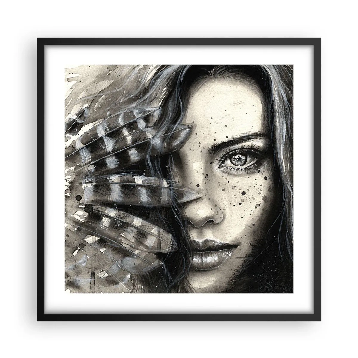 Poszter fehér keretben - Vad gyönyör - 50x50 cm