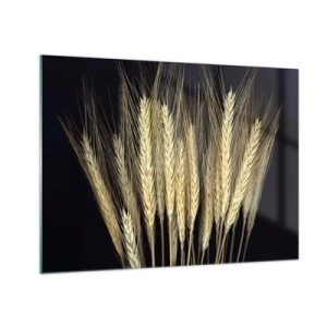 Üveg kép - Meleg tónusú szemcsék fekete háttéren - 70x50cm - Rusztikus varázslat - Modern fali dekoráció nappalihoz és hálószobához ARTTOR