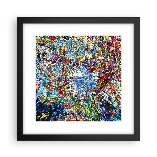 Poszter fehér keretben - Cseppes ólomüveg - 30x30 cm