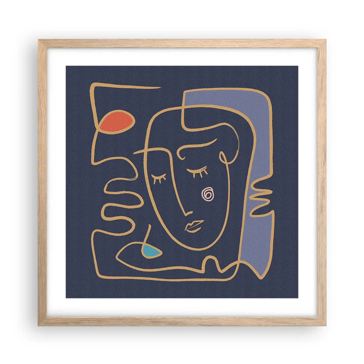 Poszter világos tölgy keretben - Álmodozásban - 50x50 cm