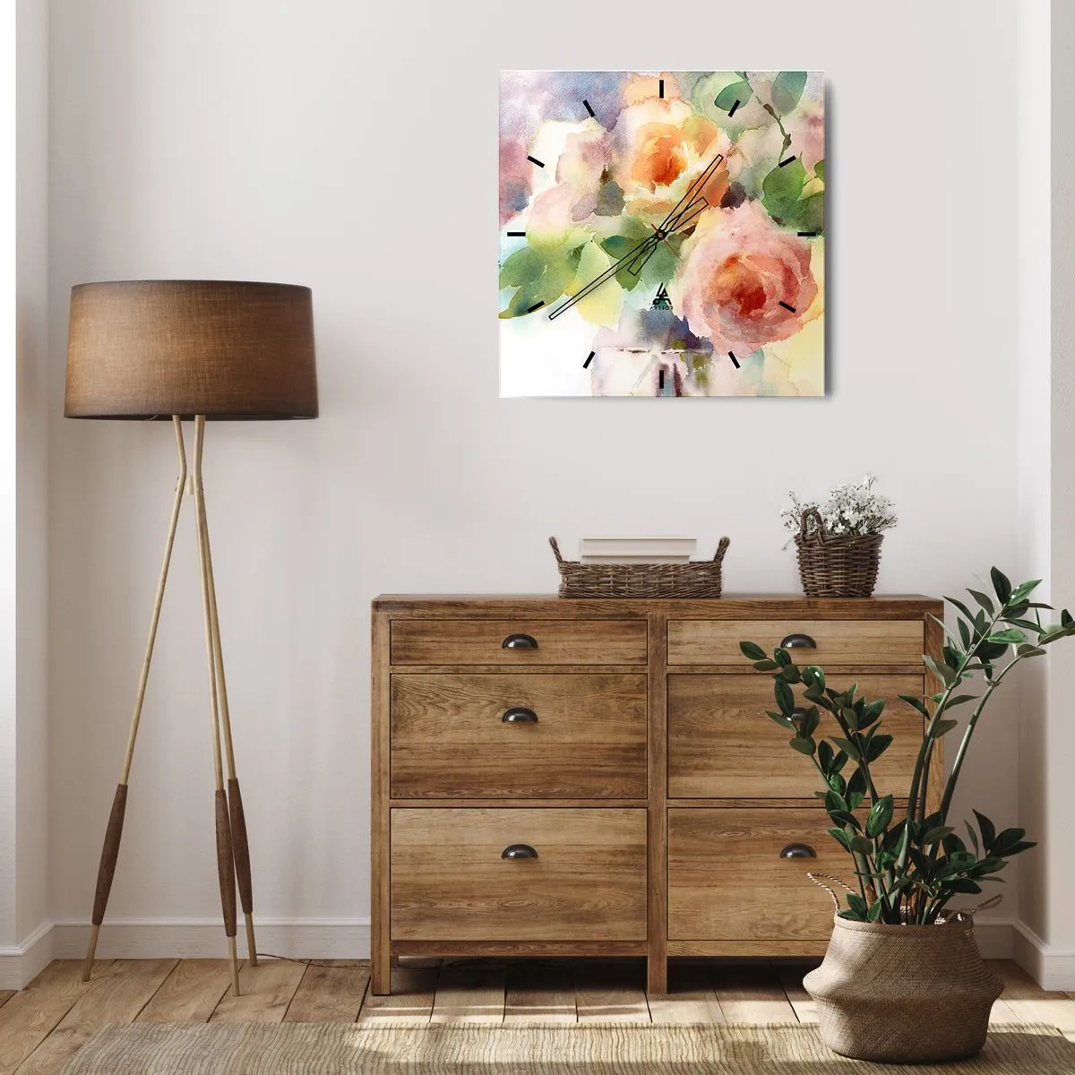 Falióra, Óra - Gyengéd, mint az akvarell - 40x40 cm