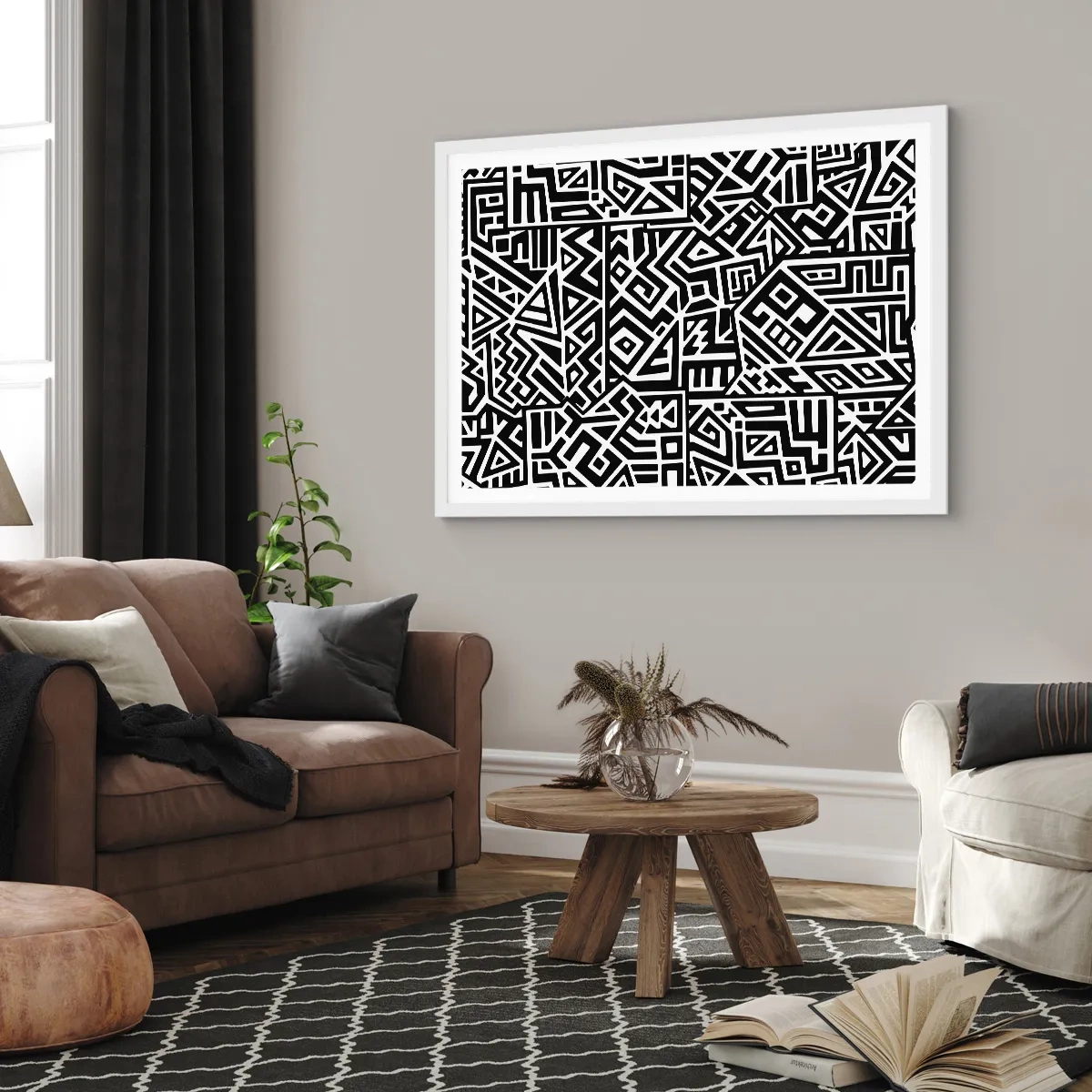 Poszter fekete keretben - Kolumbusz előtti kompozíció - 70x50 cm