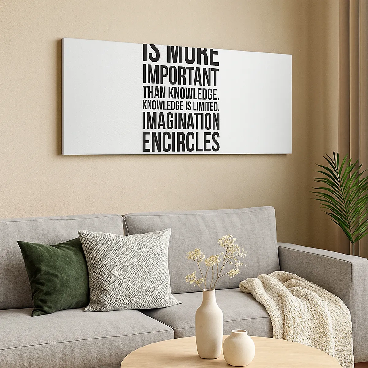 Vászonkép - Einstein a képzelet erejéről - 30x30 cm