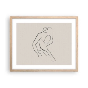 Poszter világos tölgy keretben - Intim vázlat - 50x40 cm