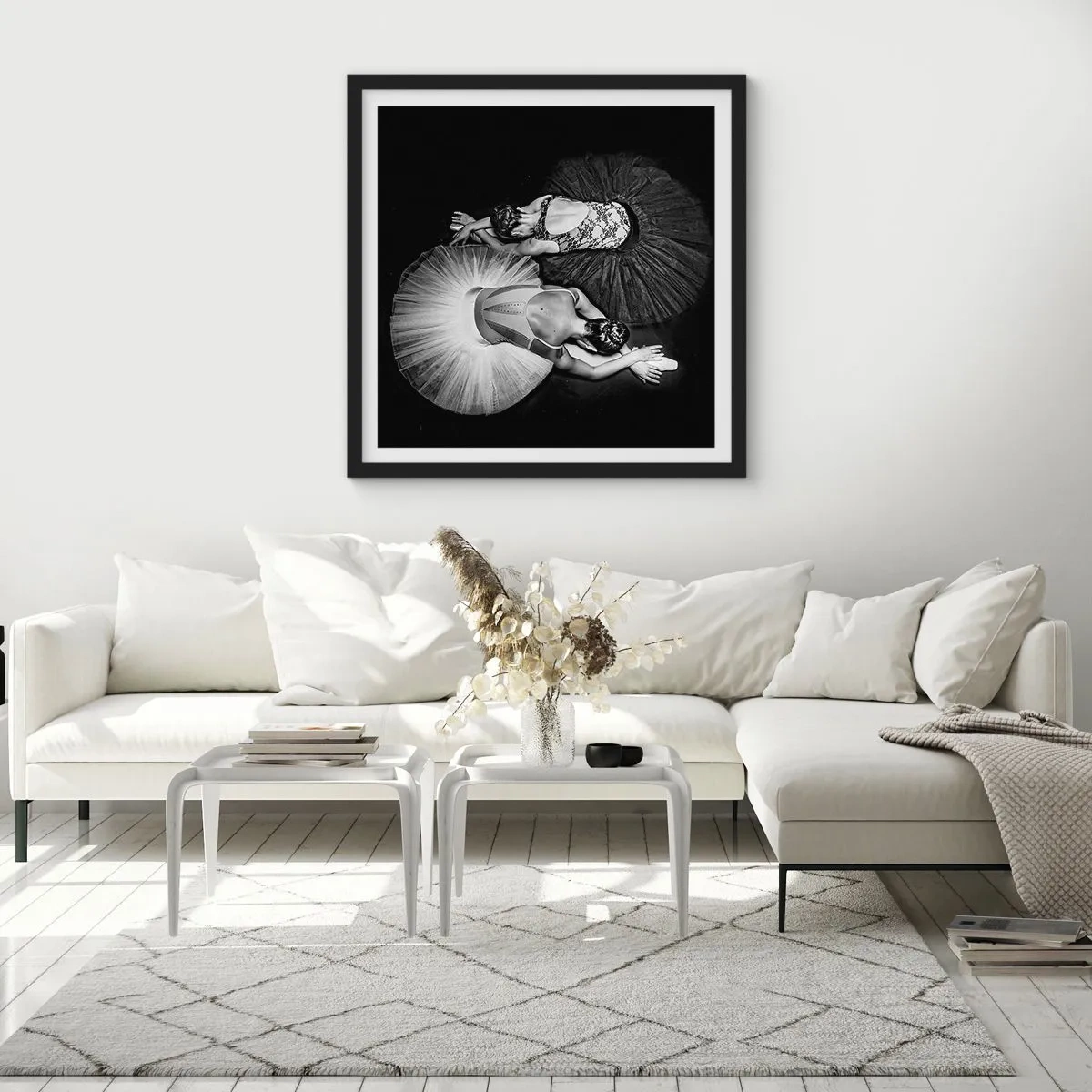 Poszter fehér keretben - Jin és jang – tökéletes egyensúly - 40x40 cm