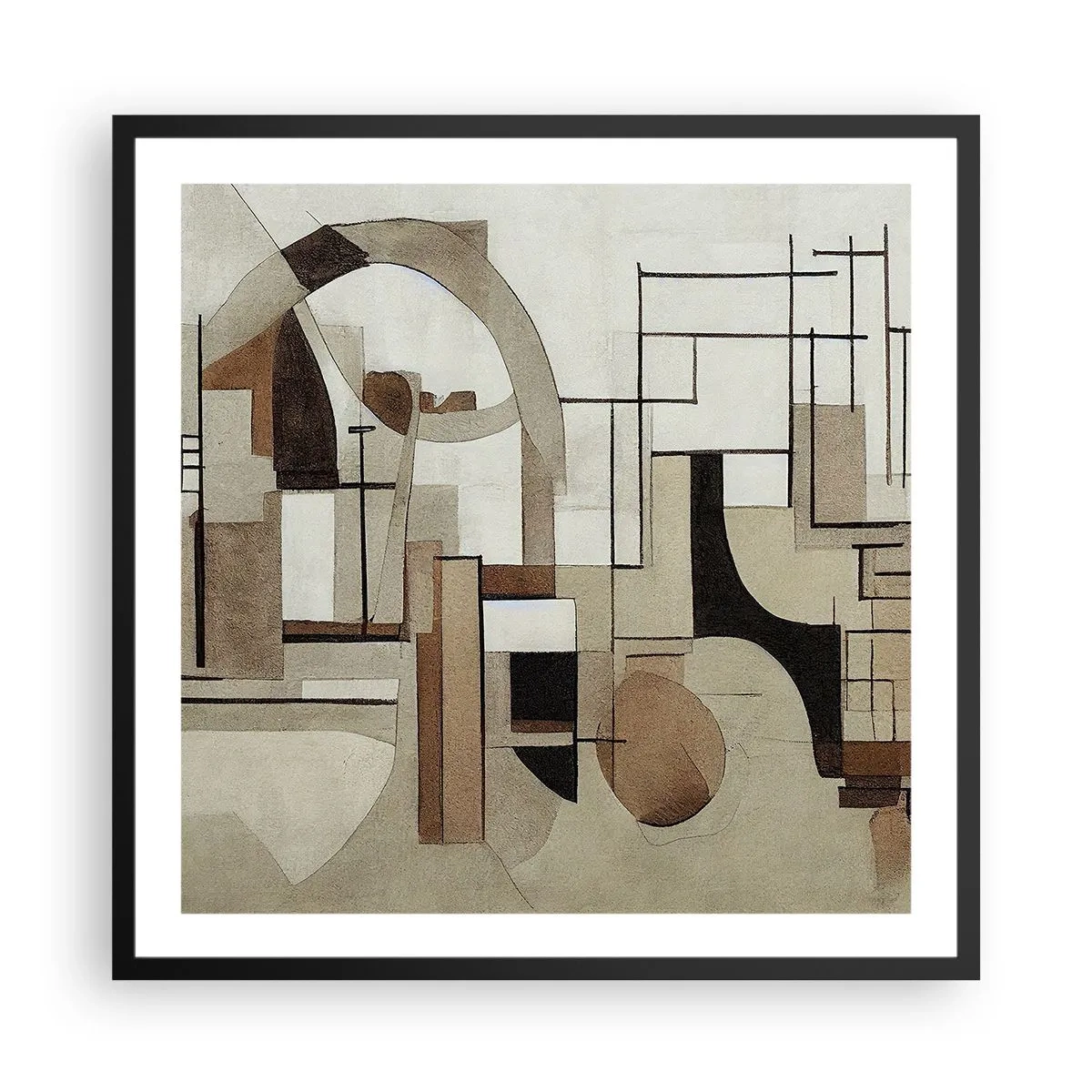 Poszter fehér keretben - Városkép 2.0 - 60x60 cm