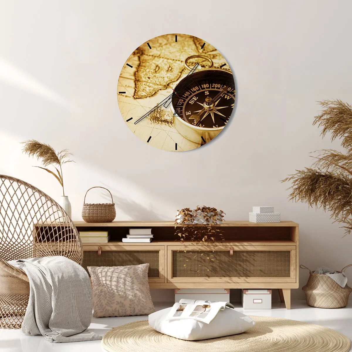 Falióra, Óra - Keletre, vagy nyugatra? - 30x30 cm