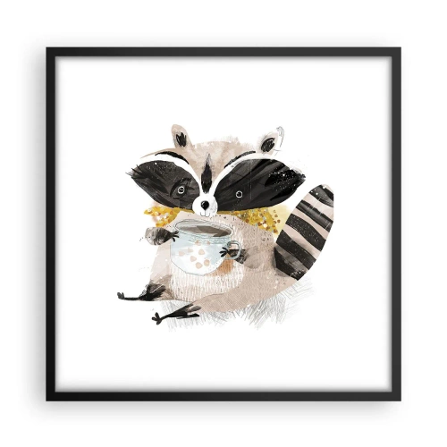 Poszter fehér keretben - A barátom a mosómedve - 50x50 cm