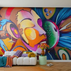 Öntapadós Fotótapéta Deluxe Sticker - Megérinteni színnel - Absztrakció, Nő, Kubizmus - 200x140 cm