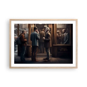 Poszter világos tölgy keretben - A nap egy jó pillanata - 70x50 cm