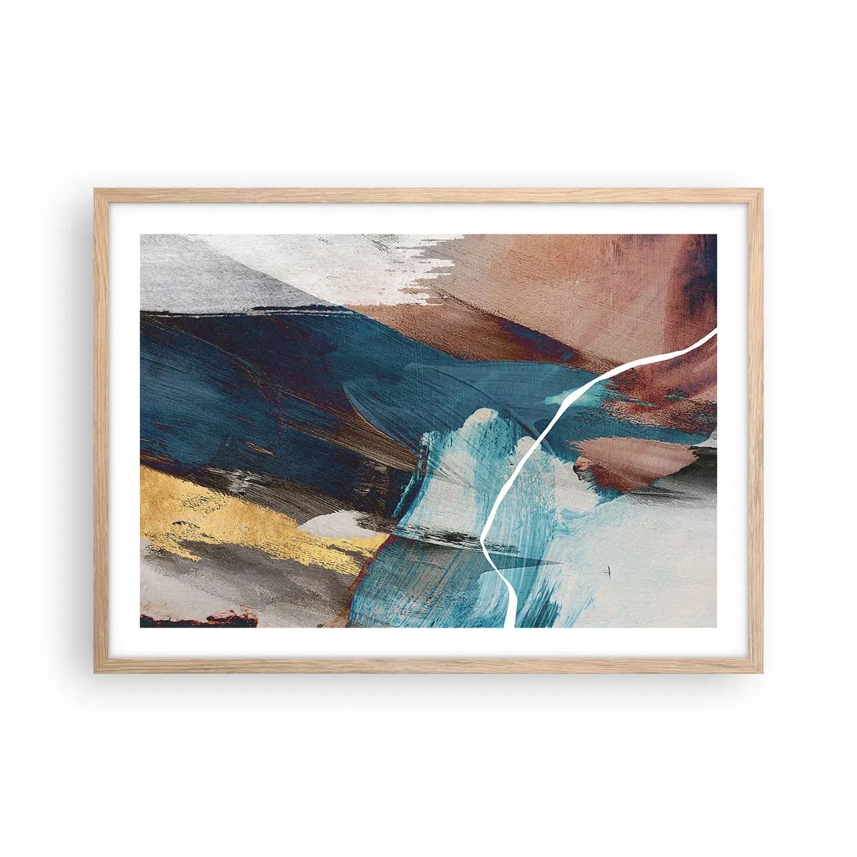 Poszter világos tölgy keretben - Lelkesedéssel és energiával - 70x50 cm