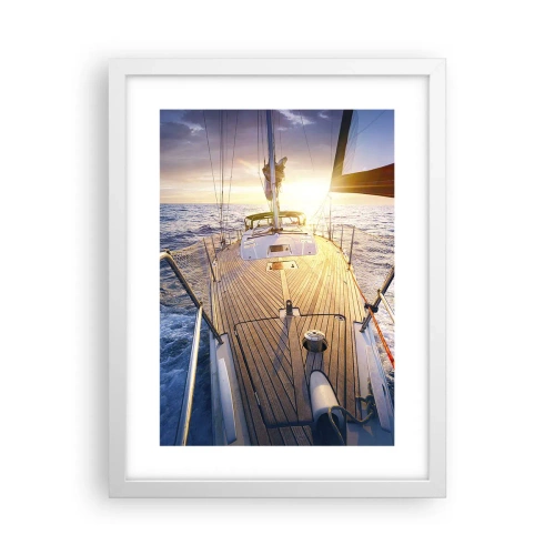 Poszter fekete keretben - Futás a hullámokon - 30x40 cm