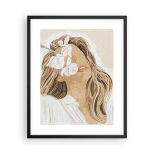 Poszter fehér keretben - A virágok között ujjongva - 40x50 cm