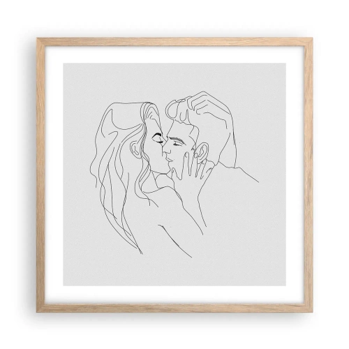 Poszter világos tölgy keretben - Ugyanaz a vonalón - 50x50 cm