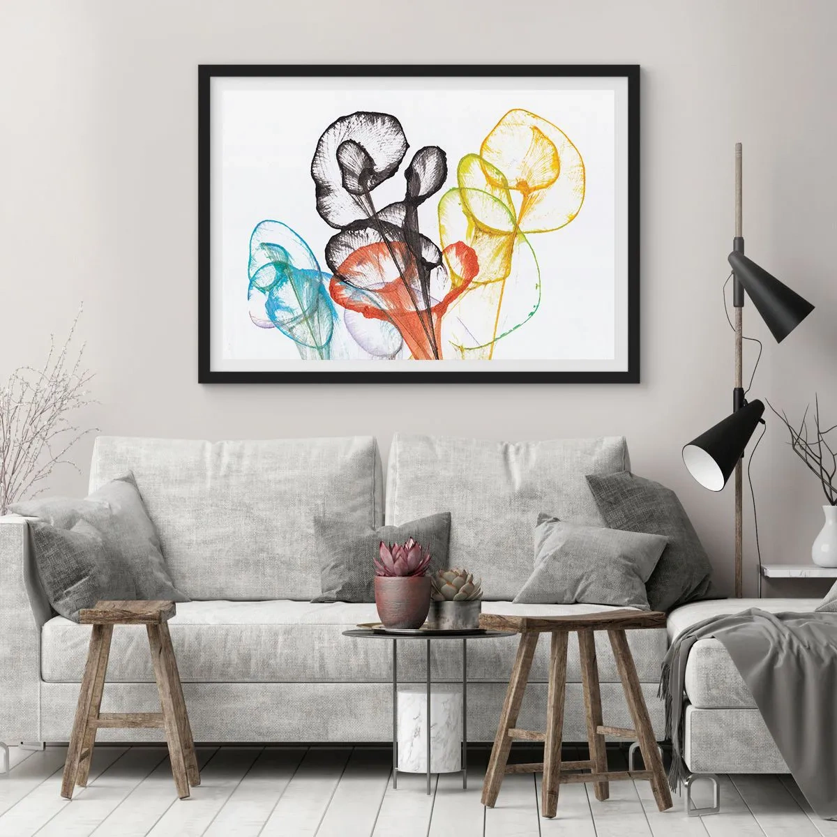 Poszter fehér keretben - Virágok lélekkel - 70x50 cm