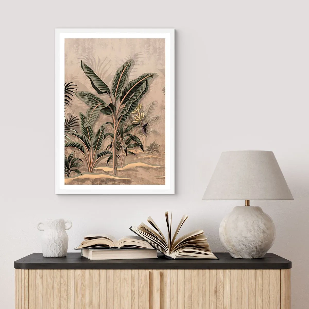 Poszter fekete keretben - Gyarmati stílusú metszet - 30x40 cm