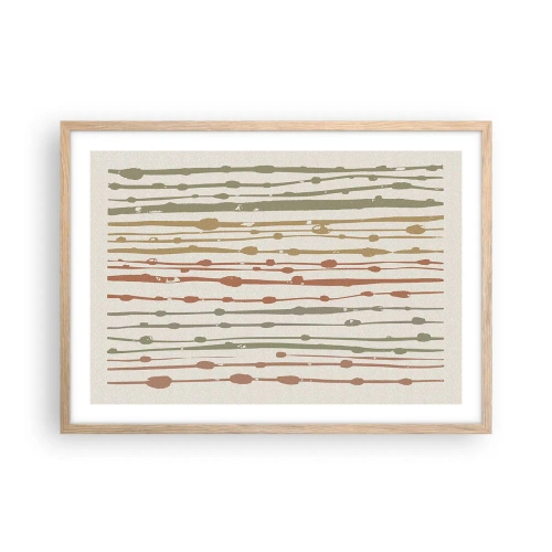 Poszter világos tölgy keretben - Zenei színjegyzetelés - 70x50 cm
