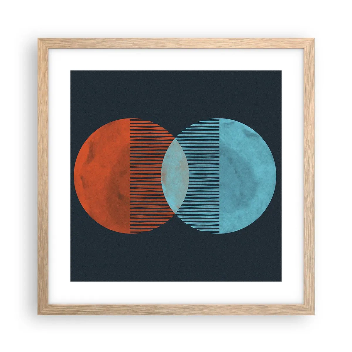 Poszter világos tölgy keretben - Csillagászati fantázia - 40x40 cm