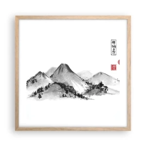 Poszter világos tölgy keretben - Messze a távoltól - 50x50 cm