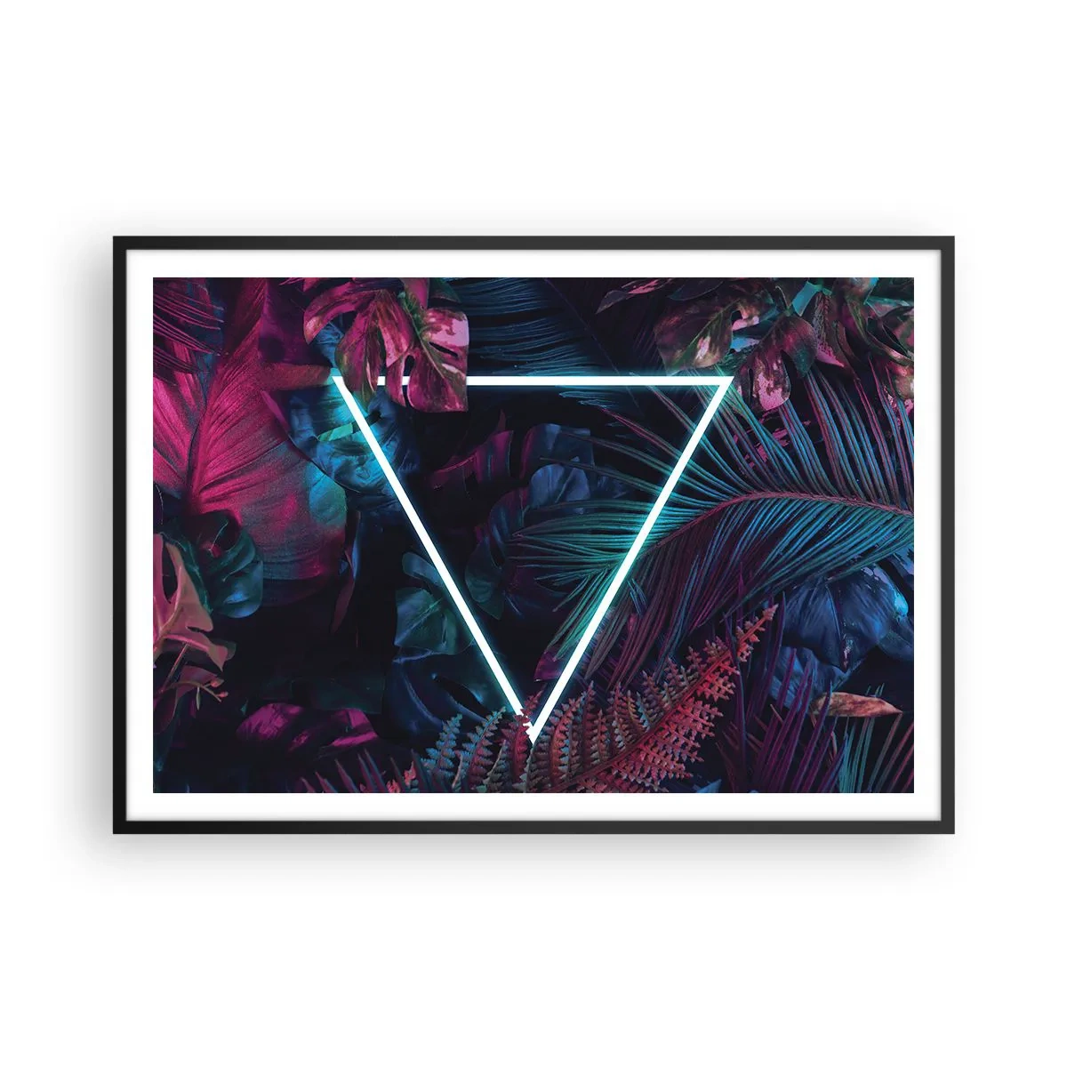 Poszter fehér keretben - Disco stílusú kert - 100x70 cm