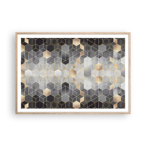 Poszter világos tölgy keretben - Gyémánt kompozíció - 100x70 cm