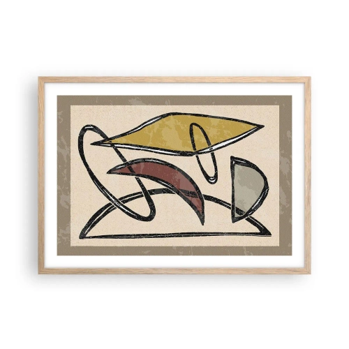 Poszter világos tölgy keretben - Függőlegesek és vízszintek - 70x50 cm