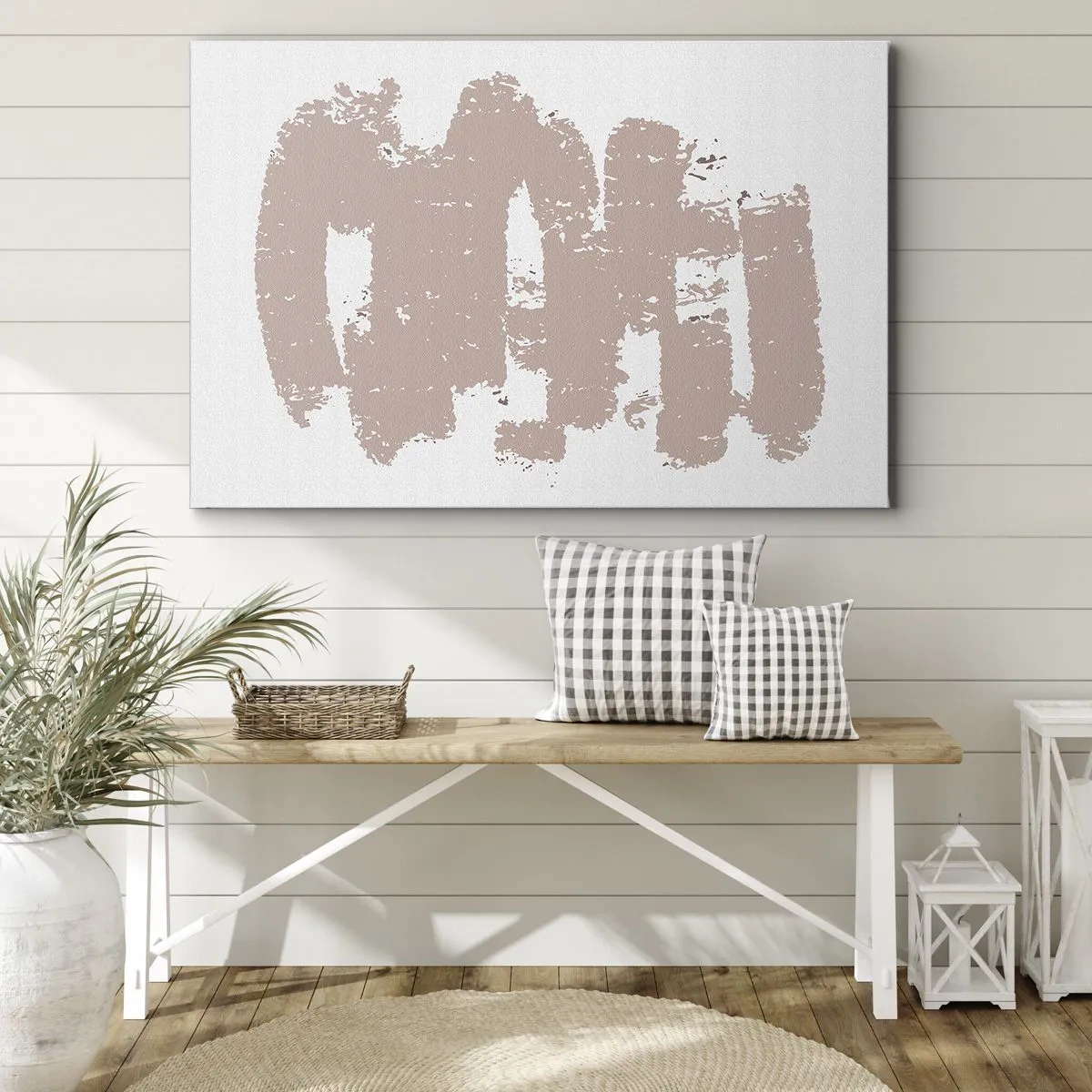 Vászonkép - Absztrakció lágy rózsaszínben - 100x70 cm