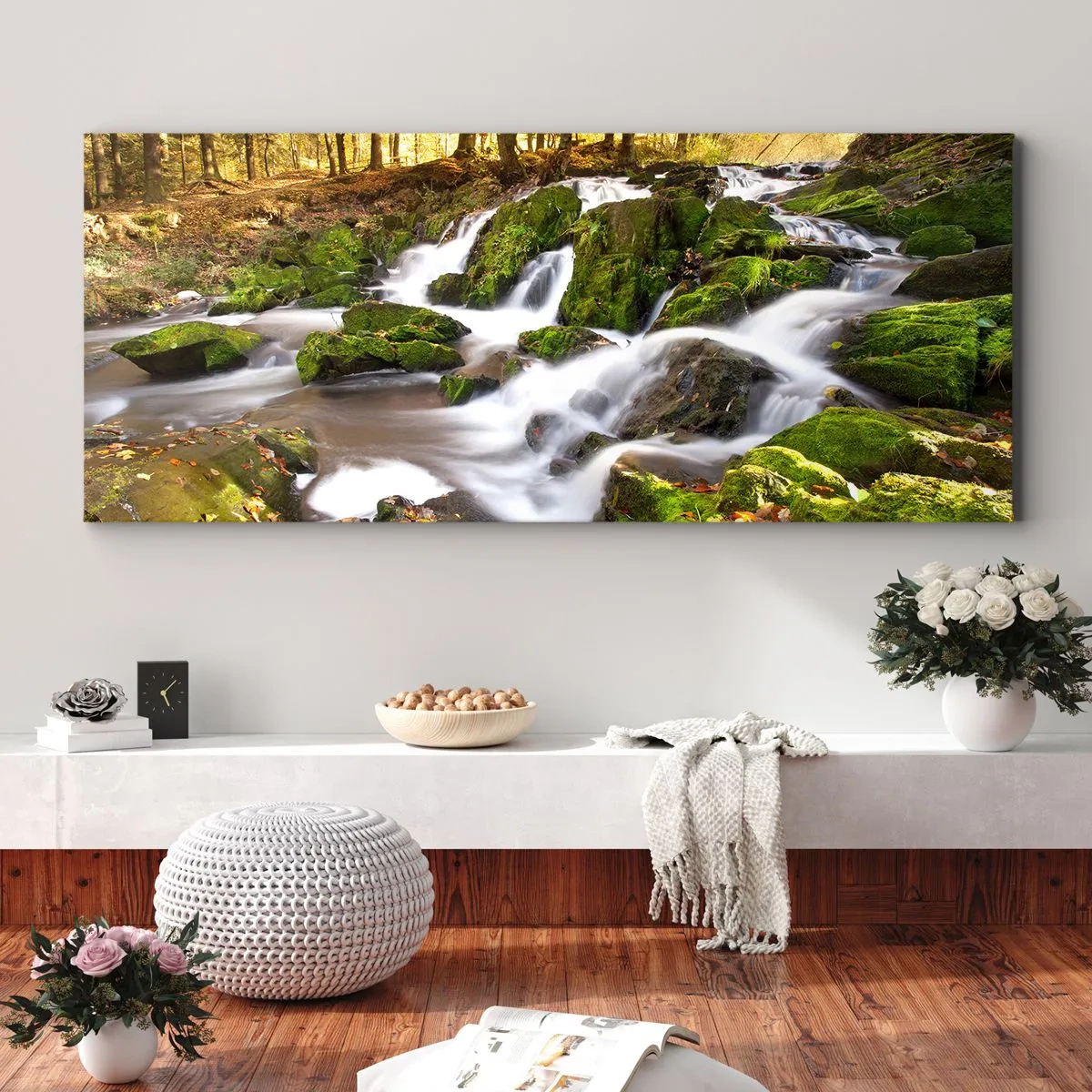 Vászonkép - Gyorsan át az őszi erdőn - 100x40 cm