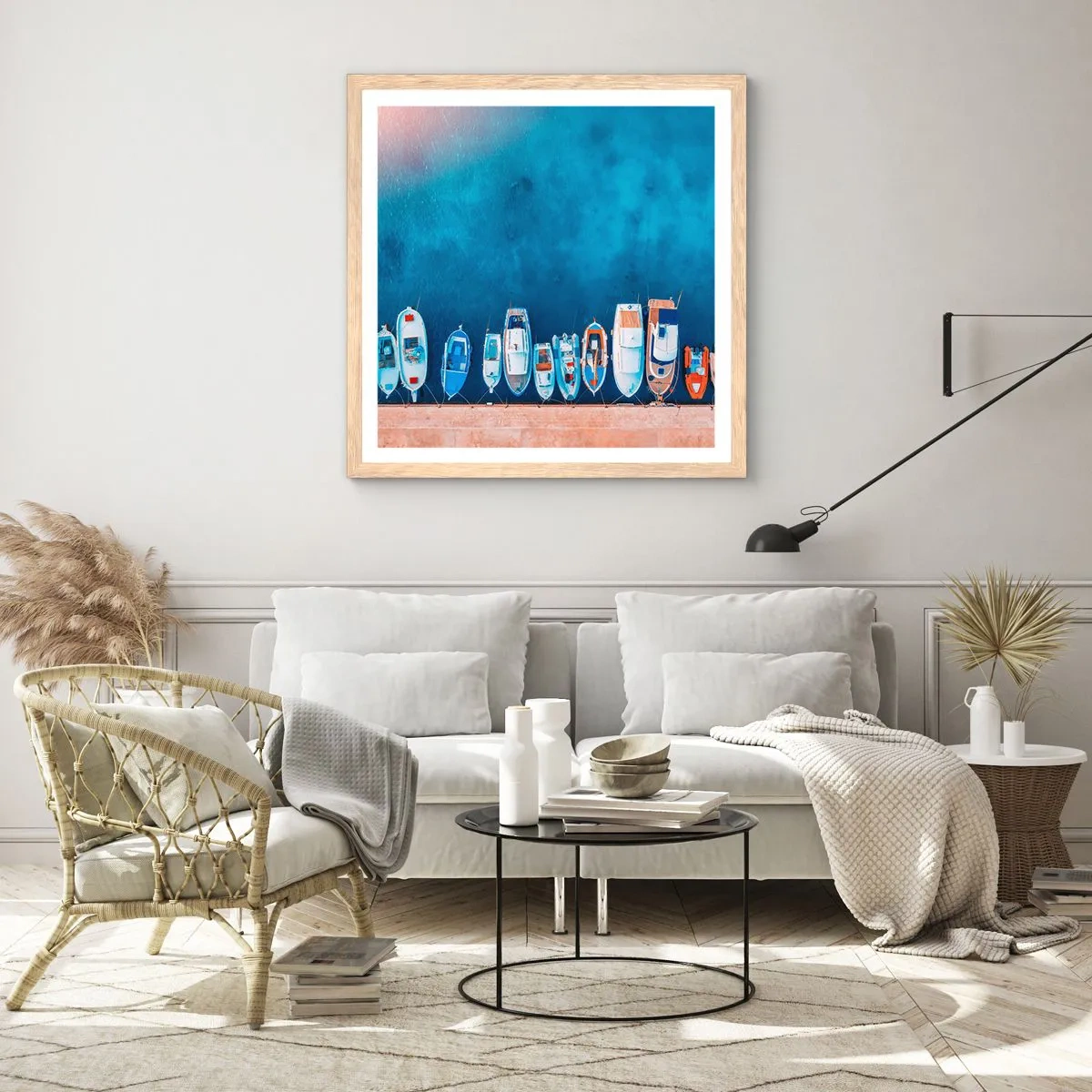 Poszter világos tölgy keretben - Egy sorban - 60x60 cm