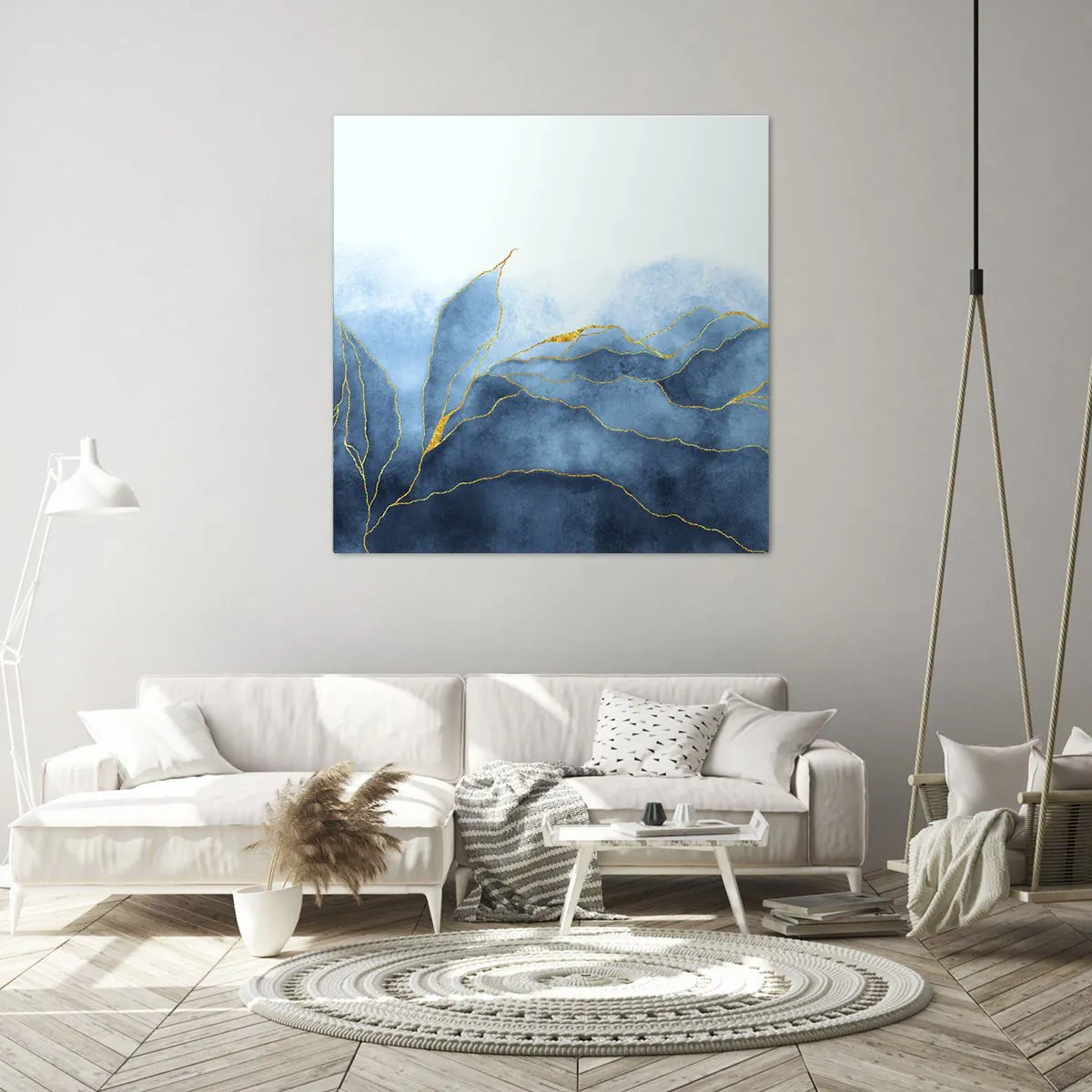 Vászonkép - Kék aranyban - 30x30 cm