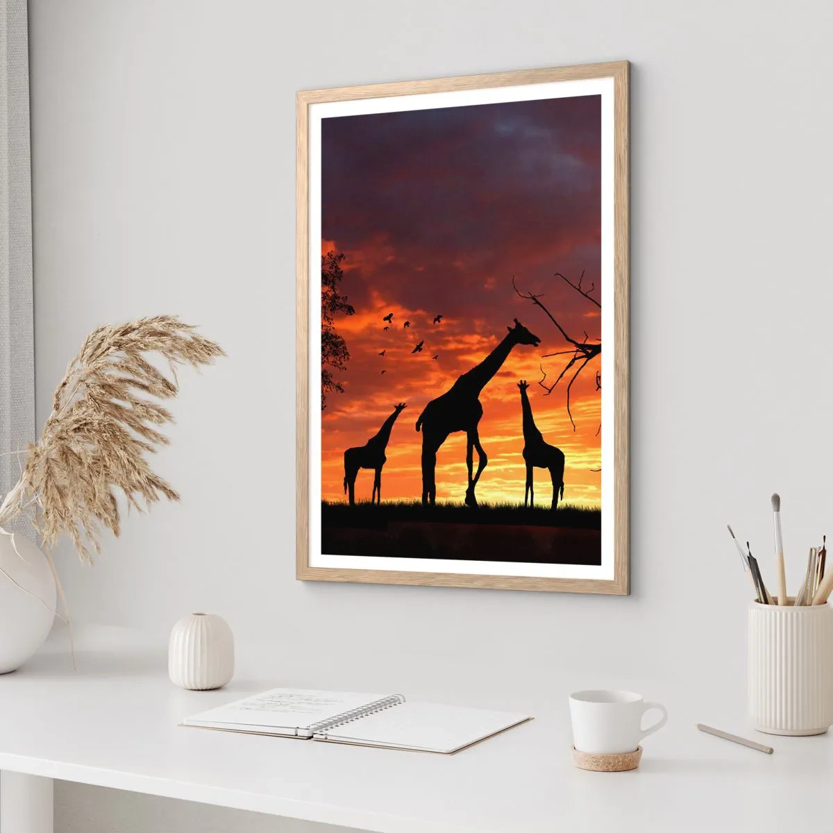 Poszter világos tölgy keretben - Egy kis vacsora szeretteivel - 70x100 cm