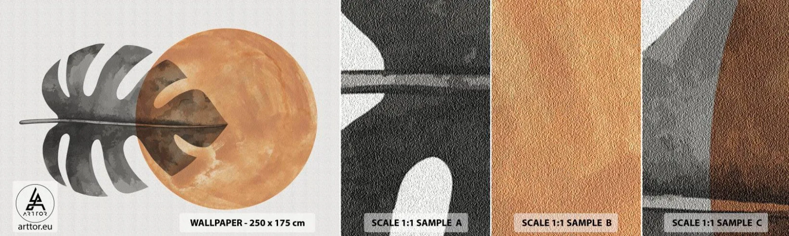 Fotótapéta Minta Öntapadós Deluxe Sticker - Mindig a nap - Levél növényen, Nap, Boho - 100x30 cm