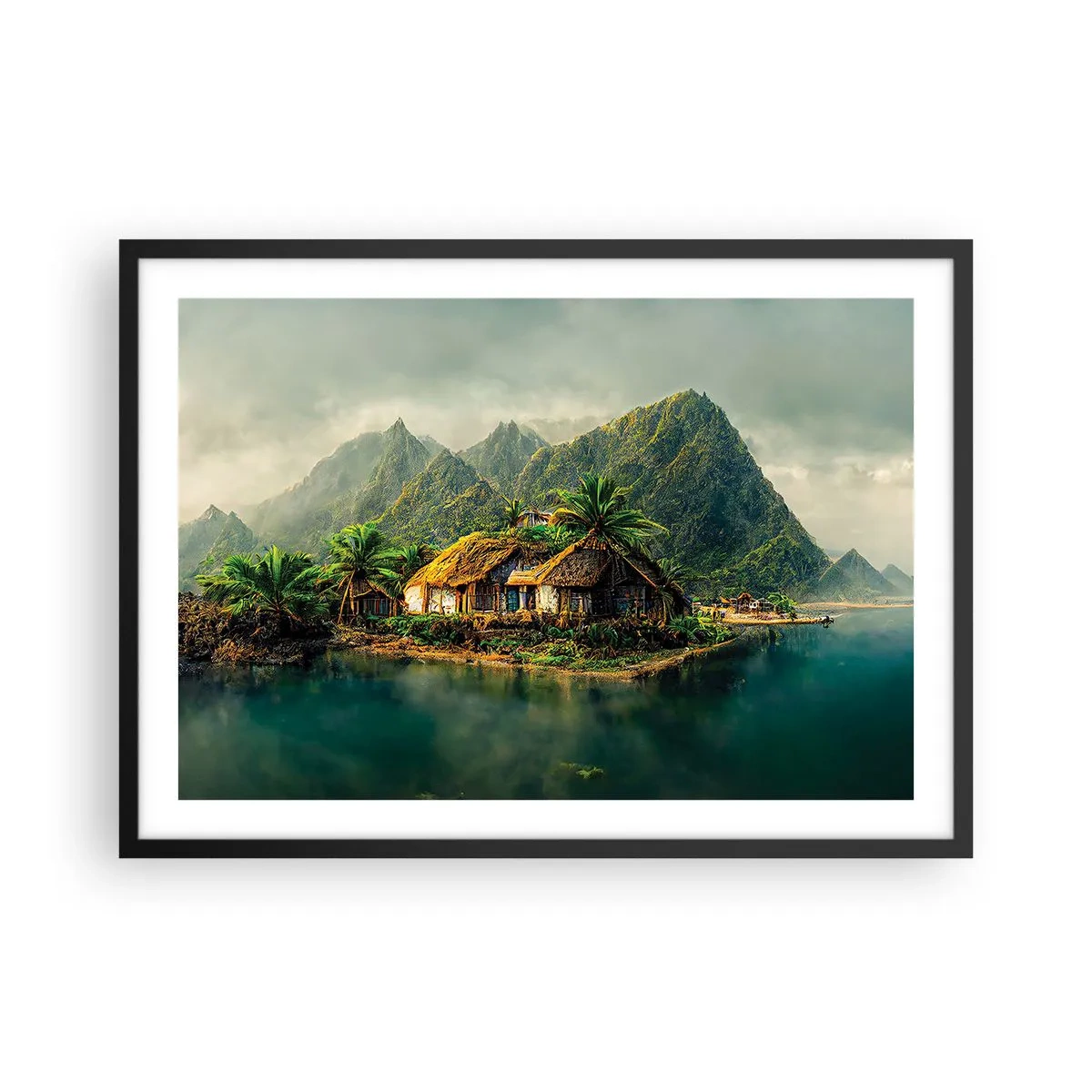 Poszter fehér keretben - Trópusi paradicsom - 70x50 cm