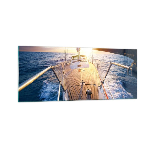 Üveg kép - Futás a hullámokon - 100x40 cm